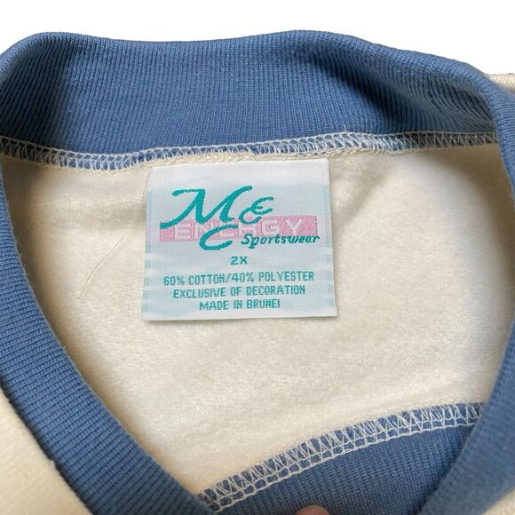 Vtg 90s Mc Energy Size 2X Crew Neck Sweatshirt Grandmas Love Never Ending White - Picture 4 of 10